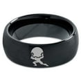 thumbnail image 2 of Tungsten Strong Bodybuilder Carrying Rock Band Ring 8mm Men Women Comfort Fit Black Dome Brushed Polished, 2 of 4