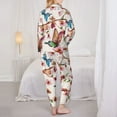 thumbnail image 5 of Kll Watercolor Floral With Butterflies Print Women'S Long Sleeve Pajamas With Pants Sleepwear Loungewear 2 Set-Small, 5 of 9