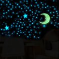 thumbnail image 3 of Estrellas y luna que brillan en la oscuridad para techo, estrellas luminosas y calcomanía de pared de luna, para decoración de pared de habitaciones infantiles, estrellas fluorescentes adhesivas JAMW Sencillez, 3 of 5