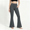 thumbnail image 5 of Ashyfjp Sport Workout Flared Yoga Pants for Women Solid Wide Elastic Waist Soft Comfortable Full Length Bottoms Ideal for Daily Yoga Training Wear, Size (S-XXL), 5 of 9