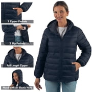 Alpine Swiss Eva Women’s Hooded Puffer Jacket | Lightweight Down Alternative Coat | Warm Water-Resistant Packable Winter Outerwear with Zip Pockets