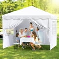 thumbnail image 6 of Pirecart 10 x 10ft Pop-up Canopy Tent Outdoor Canopy Folding Shelter with 4 Removable Sidewalls, Party Tent with Carrying Bag, White, 6 of 8