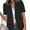 Black, variant on Solid Color Women Short Sleeved Work Office Blazer Coat