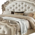 thumbnail image 3 of Benjara BM214930 Tufted Queen Size Bed with Crown Shape Headboard & Footboard, Beige, 3 of 5