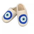 thumbnail image 5 of PacificPlex Slippers Womens Plush Hamsa, 7-7.5, Evil-Eye, 5 of 7
