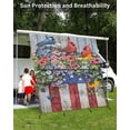 thumbnail image 3 of 4th of July RV Awning Sun Shade Screen 9'X7' Poppy Bird Mesh Sunscreen Patriotic Star Strips Awning Shade Screen with Zipper UV Blocker Completed Kits Outdoor Canopy for RV Motorhome Camper Travel, 3 of 7