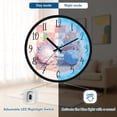 thumbnail image 5 of Voice Controlled Luminous Clock LED Night Light 12 Inch Silent Wall Clock Suitable for Bedroom and Living Room Home Decoration Cats and Balls Of Yarn, 5 of 8