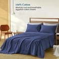 thumbnail image 2 of 800 Thread Count 4 Piece Quality Sheet Set 18 Inch Deep Pocket 100% Egyptian Cotton Color Mediterran-Blue Solid Size Queen, 2 of 7