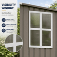 thumbnail image 6 of 4x9ft Outdoor Storage Shed, Waterproof Garden Tool Shed, Space-saving Lean-to Shed Wall Side Design, Sloping Roof, Reinforced Frame, with Window and 6 Air Vents, Lockable Patio Shed for Backyard, 6 of 9