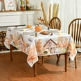 thumbnail image 2 of Fall Tablecloth 70x70 Inch Round, Thanksgiving Autumn Harvest Cabin Gnomes Bike Table Cover for Party Picnic Dinner Decor, 2 of 6