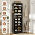 thumbnail image 3 of Homieasy Tall Shoe Cabinet, 10 Tiers Narrow Wood Shoe Rack, Shoe Storage Organizer with Open Storage, Vertical Shoe Shelf Tower for 20-22 Pairs, Space Saving, for Closet, Entryway, Bedroom, Black, 3 of 8