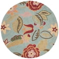thumbnail image 4 of SAFAVIEH Blossom Mia Floral Flowers Wool Area Rug, Blue/Multi, 6' x 6' Square, 4 of 10
