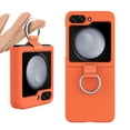 thumbnail image 4 of Venoro Case with Screen and Camera Lens Protector for Samsung Galaxy Z Flip 5 5G Shockproof Folding Phone Cover with Ring, Orange, 4 of 16