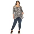 thumbnail image 5 of White Mark Women's Plus Size Snake Print Cold Shoulder Tunic, 5 of 6