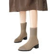 thumbnail image 3 of Bottes à Talons Hauts Bottines à Talons Hauts avec Chaussettes Tricotées Style Décontracté à la Mode pour Femmes Talons Hauts Rouges, 3 of 5