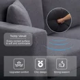 thumbnail image 6 of Gewnee 86.5''Modern Teddy Velvet Sofa with 2 Pillows,Extra-Wide Deep Sofa Couch,Suitable for Living Room,Bedroom,Office,Apartment (Black), 6 of 21