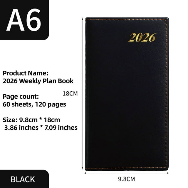 Shisuyan Pocket Size Daily Weekly Planner 2026 Small Notebook Thick Paper Notepad For Journaling Business Students Work Study Travel