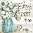 thumbnail image 3 of Gango Home Decor Family Home, Inspirational Floral Wall Art; Two Blue 16x16in Fine Art Paper Giclee Prints, 3 of 6