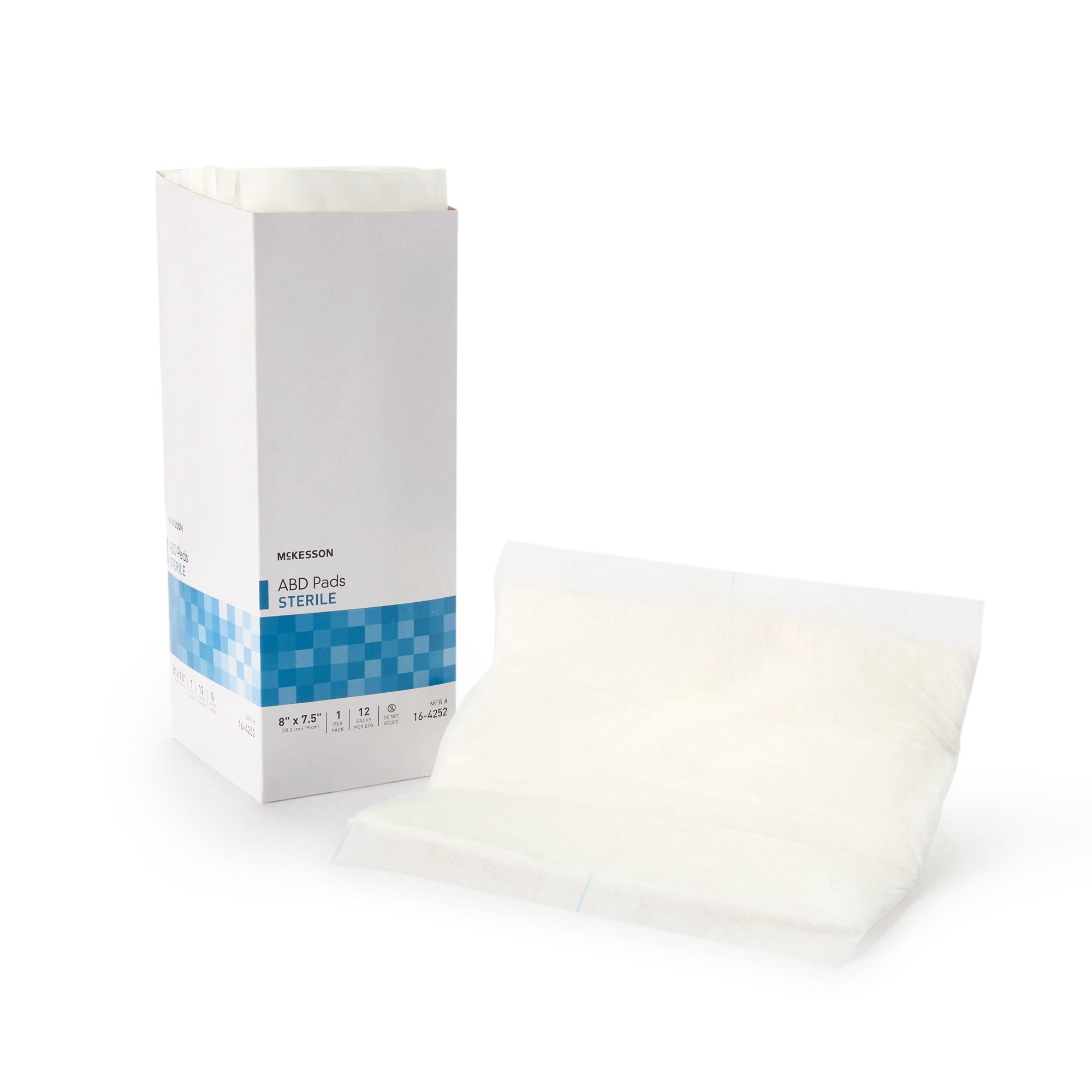 McKesson Abdominal Pads - Sterile, Combine ABD Wound Care Pad, 7 1/2 in x 8 in, 12 Count, 20 Packs, 240 Total