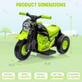 thumbnail image 5 of Lumiparty 6V Bubble Motorcycle Ride on Toy Car for Kids, with Music, LED Headlights, Forward/Reserve, Pedal, 3 Wheels Ride on Motorbike for Kids 3-8, Green, 5 of 7