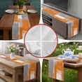 thumbnail image 5 of Burlap Table Runner 36 Inches Long, Orange Gradient Oil Painting Style Non-Slip Kitchen Table Runners for Dining Room Everyday Use Party Table Decorations Gray Color Block, 5 of 9