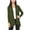 Olive Green, variant on Moa Collection Women's Long Sleeve Relaxed Loose Fit Draped Neck Open Front Waist Length Solid Cardigan