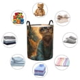 thumbnail image 3 of Lsque Sunflower Meditating Cat pattern Laundry Hamper Basket, Tall Woven Rope Hamper Basket for Clothes, Lightweight Storage Basket, Collapsible Waterproof-Small, 3 of 8