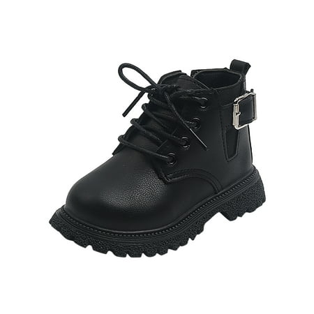

Binmer Toddler Shoes Girls British Style Fashion Lacein Hasp Non Slip Keep Warm Comfortable Boots