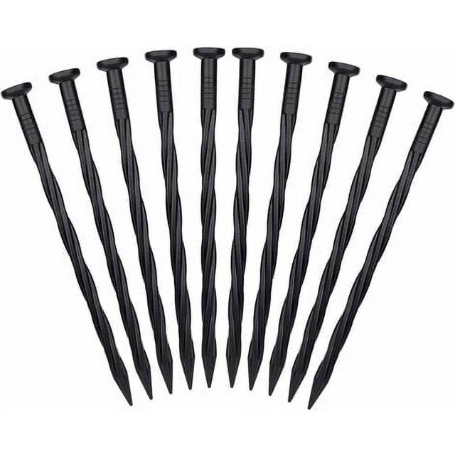 10 Piezas de Clavos para Bordes de Césped, Estacas de Anclaje de Jardín de Plástico Clavo de Tierra para Carpa Estacas de Jardín en Espiral para Bordes de Pavimentos de Césped Artificial
