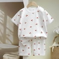 thumbnail image 5 of Lumosvexa Kids Girls Sleepwear Outfits Cotton Short Sleeve and Elastic Waist Shorts Summer Comfort Home Sets 2 Piece White Size 3-6M, 5 of 8