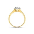 thumbnail image 3 of 10kt Yellow Gold Round Diamond Solitaire Halo Bridal Wedding Engagement Ring 1/12 Cttw, 3 of 4