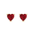 thumbnail image 3 of 1.5 Ct Heart Cut Studs Pink Tourmaline 18K Yellow Solid Solid Gold Everyday Dainty Earrings Push Back, 3 of 7
