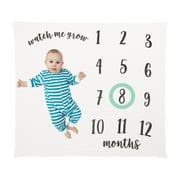 Little Pear Baby Milestone Marker Blanket, Gender-Neutral Baby Monthly Growth Chart, Black & White