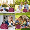 thumbnail image 6 of Black and Pink Leopard Print Insulated Lunch Bag,Leakproof Large Capacity Lunch Box for Work,Picnic or Travel,11.4 X 6.7 X 8.3 Inches, 6 of 6