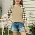 thumbnail image 5 of IUYRTFE Kids Boys Girls Casual Fashion Round Neck 3/4 Sleeve Printed T-Shirt Blouse Summer Spring Top Comfortable Soft Daily Wear Play Outfit School Clothes(Khaki#3,7 Years), 5 of 7