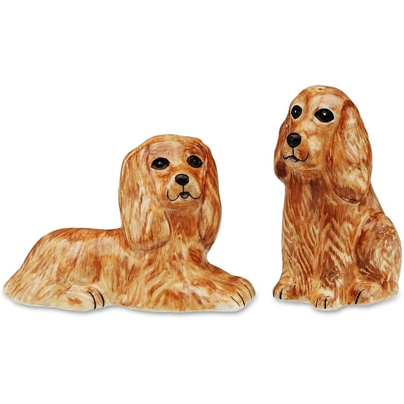Pavilion Gift Company - Tanner & Mitzi- Cocker Span - 3.25" Dog Salt & Pepper Shaker Set