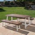 3 Piece Brown Sandblast Finish Outdoor Furniture Patio Dining Set