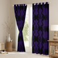 thumbnail image 3 of jejeloiu Gothic Damask Pattern Curtains Pack of 2 (42x84 Each),Lovely Bowtie Bow Curtains Blackout,Black Purple Bedroom Curtains For Adults,Breathable Home Decor, 3 of 6