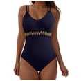 thumbnail image 1 of Huesdet One Shoulder One Piece Swimsuit for Women Tummy Control Bathing Suits Modest Full Coverage Keyhole Swimwear[Blue,L], 1 of 7