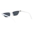 thumbnail image 4 of Womens Retro Narrow Squared Cat Eye Plastic Mod Sunglasses White Black, 4 of 4