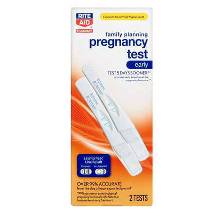 Rite Aid Family Planning One Step Pregnancy DPS Early Test Kit Easy to Use and Easy to Read, 2 ...