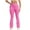 Hot Pink, variant on Woman Fallow Solid Color Elastic High Waist Flare Leg Tight Lift Hip Outdoors Fitness Pockets Yoga Pants S