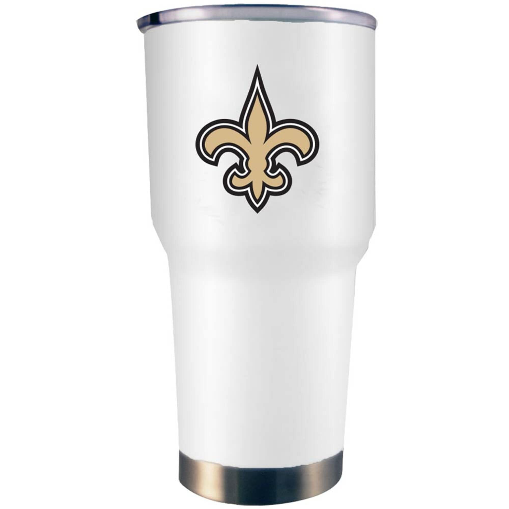Great American Products New Orleans Saints Stainless Steel Travel Tumbler Metallic Graphics & Metal Emblem 16 Oz. 