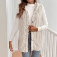 thumbnail image 4 of Enjoytime Womens Cardigan Solid Color Double Sided Sleeveless Button Down Jacket with Hooded Casual Warm Winter Coats 2025 Beige M, 4 of 8