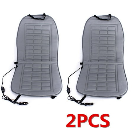 12V Car Heated Seat Cover Cushion Hot Warmer Auto Front Pad Grey Cover Perfect for Cold Weather and Winter (Best Steering Wheel Cover For Cold Weather)
