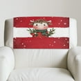 thumbnail image 5 of SCRAWLGOD Christmas Cow Holly Snowflake Red White 2 Piece Recliner Headrest Cover Easy Care PU Leather, Wear Resistant & Stain Resistant Couch Chair Head Protector for Sofa 17x27 in, 5 of 7