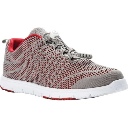 

Women s Propet TravelWalker Evo Sneaker Grey/Crimson Knit Mesh 12 B
