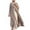 Khaki, variant on Fesfesfes Women Dress Loose Solid Color Large Long Sleeve Cardigan Dress Long Sleeve V-neck Dress