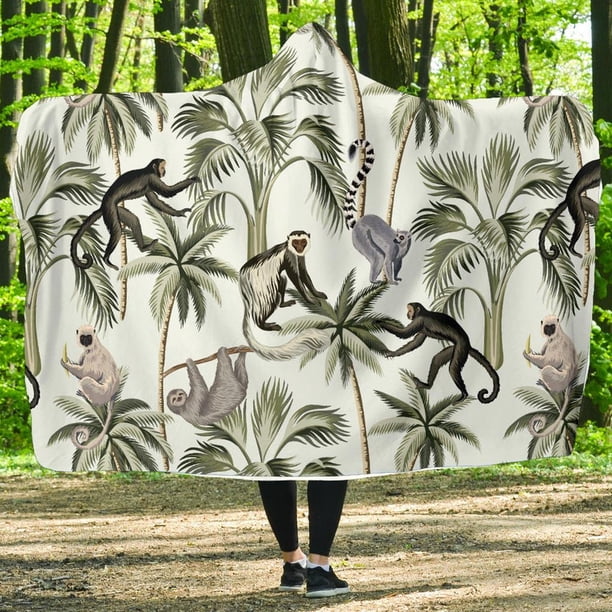 Manta con capucha Rainforest Pattern Print Design RF04