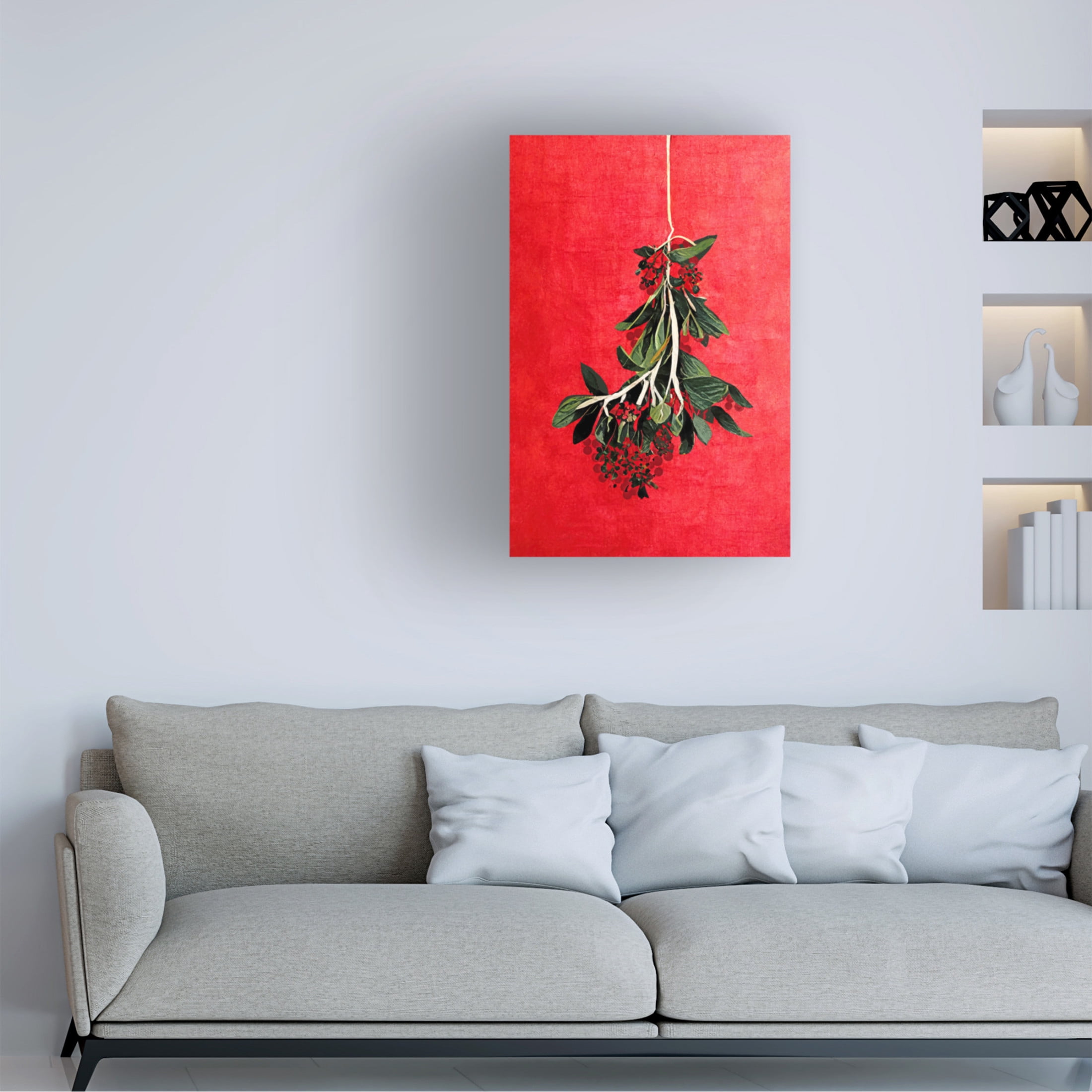 Canvas Wall Art - Treechild 'Painted Mistletoe' Wall Art for Living Room, Bedroom, or Office D?cor by Trademark Fine Art - 30 x 47 Inches